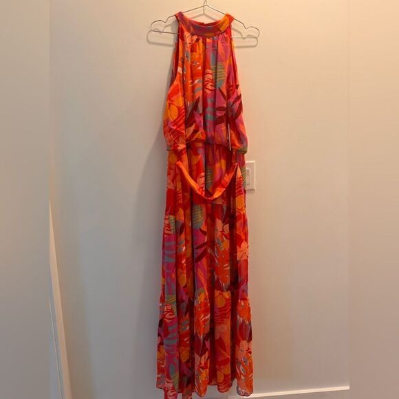 Nordstrom Julia Jordan Tropical Print Mock Neck Maxi Dress 14 - Picture 3 of 8
